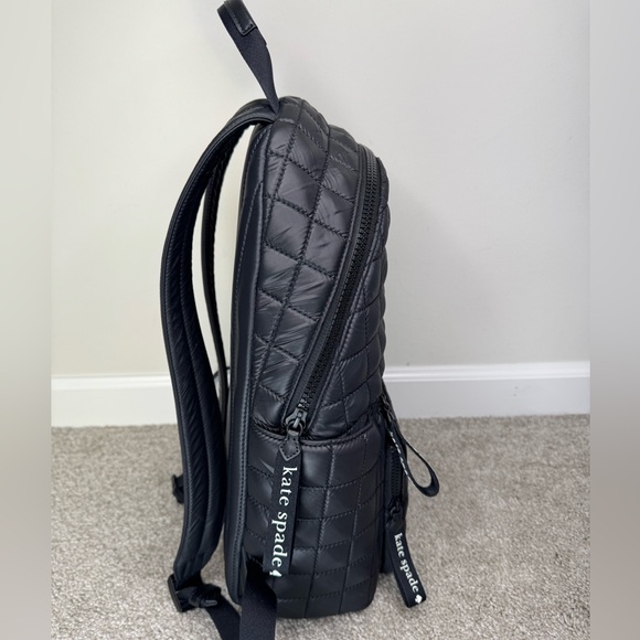 Kate Spade NY Camden Quilted Large Black Nylon Backpack Laptop Sleeve KH404 - Picture 5 of 7